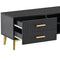 U-Can Modern TV Stand with 5 Champagne legs - Durable, stylish, spacious, versatile storage TVS up to 77" (Black) - Supfirm