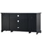 U-Can TV Stand for TV up to 65in with 2 Tempered Glass Doors Adjustable Panels Open Style Cabinet, Sideboard for Living room, Black - Supfirm