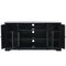 U-Can TV Stand for TV up to 65in with 2 Tempered Glass Doors Adjustable Panels Open Style Cabinet, Sideboard for Living room, Black - Supfirm