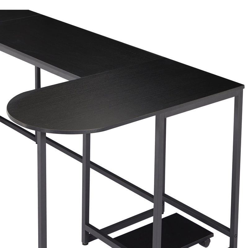 U-shaped Computer Desk, Industrial Corner Writing Desk with CPU Stand, Gaming Table Workstation Desk for Home Office (Black) (OLD SKU: WF198675AAB) - Supfirm