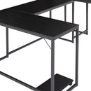 U-shaped Computer Desk, Industrial Corner Writing Desk with CPU Stand, Gaming Table Workstation Desk for Home Office (Black) (OLD SKU: WF198675AAB) - Supfirm