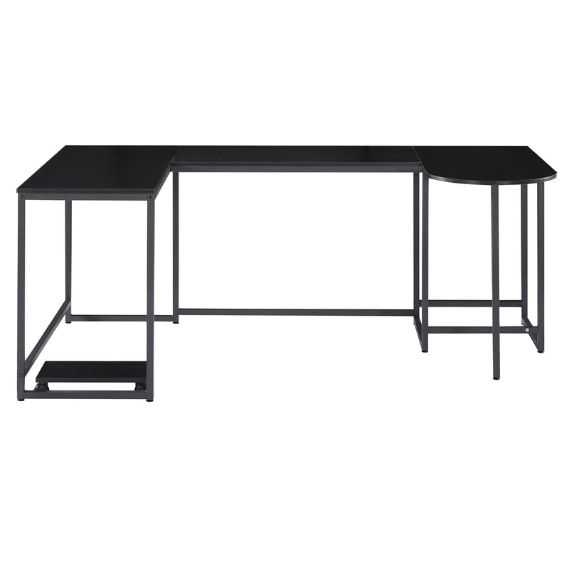 U-shaped Computer Desk, Industrial Corner Writing Desk with CPU Stand, Gaming Table Workstation Desk for Home Office (Black) (OLD SKU: WF198675AAB) - Supfirm