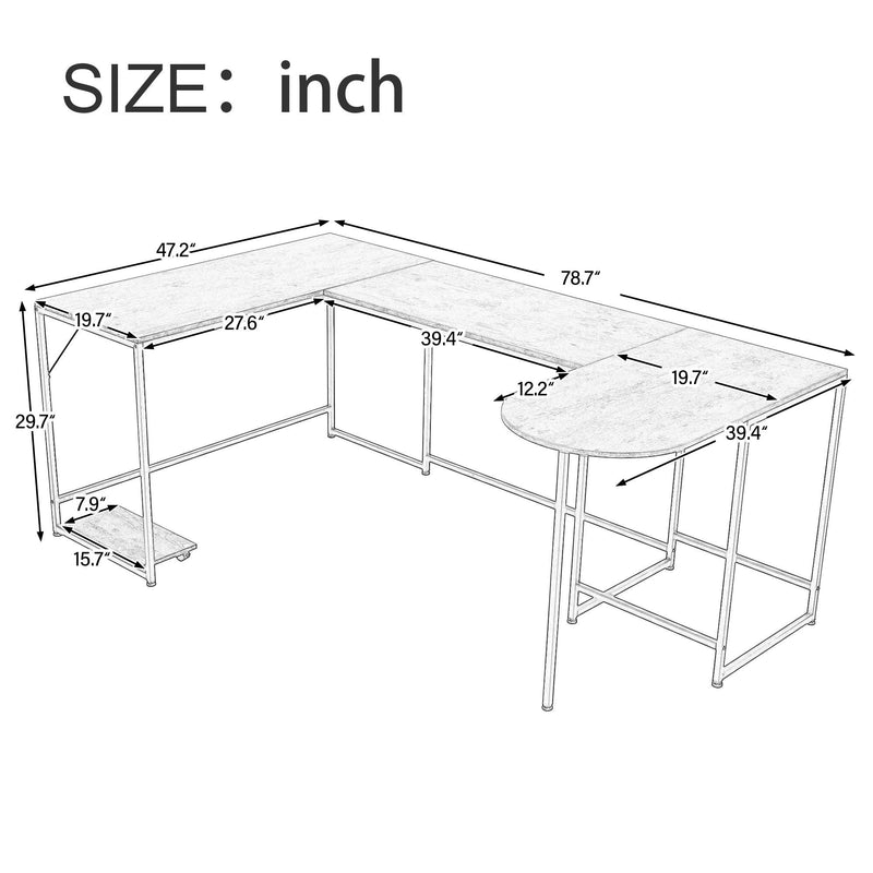 U-shaped Computer Desk, Industrial Corner Writing Desk with CPU Stand, Gaming Table Workstation Desk for Home Office (Black) (OLD SKU: WF198675AAB) - Supfirm