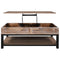 U-style Lift Top Coffee Table with Inner Storage Space and Shelf (As same As WF198291AAN) - Supfirm