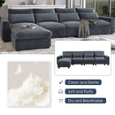 U_Style Modern Large L-Shape Feather Filled Sectional Sofa, Convertible Sofa Couch with Reversible Chaise for Living Room - Supfirm