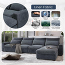 U_Style Modern Large L-Shape Feather Filled Sectional Sofa, Convertible Sofa Couch with Reversible Chaise for Living Room - Supfirm