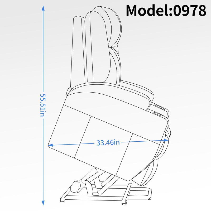 Up to 350lbs Okin Motor Power Lift Recliner Chair for Elderly, Heavy Duty Motion Mechanism with 8-Point Vibration Massage and Lumbar Heating, Two Cup Holders and USB Charge Port, Black - Supfirm