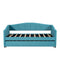 Upholstered Daybed Sofa Bed Twin Size With Trundle Bed and Wood Slat ,Blue - Supfirm