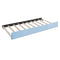 Upholstered Daybed Sofa Bed Twin Size With Trundle Bed and Wood Slat, Light Blue - Supfirm