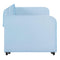 Upholstered Daybed Sofa Bed Twin Size With Trundle Bed and Wood Slat, Light Blue - Supfirm