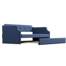 Upholstered Daybed with Trundle, Wood Slat Support,Upholstered Frame Sofa Bed , Twin,Blue - Supfirm