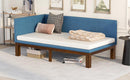 Upholstered Daybed/Sofa Bed Frame Twin Size Linen-Blue - Supfirm