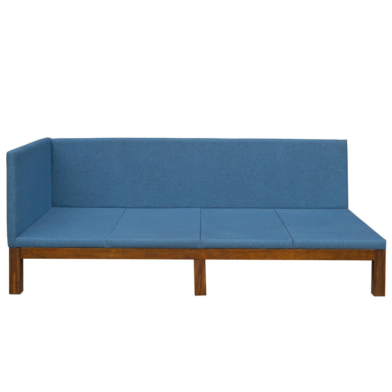 Upholstered Daybed/Sofa Bed Frame Twin Size Linen-Blue - Supfirm