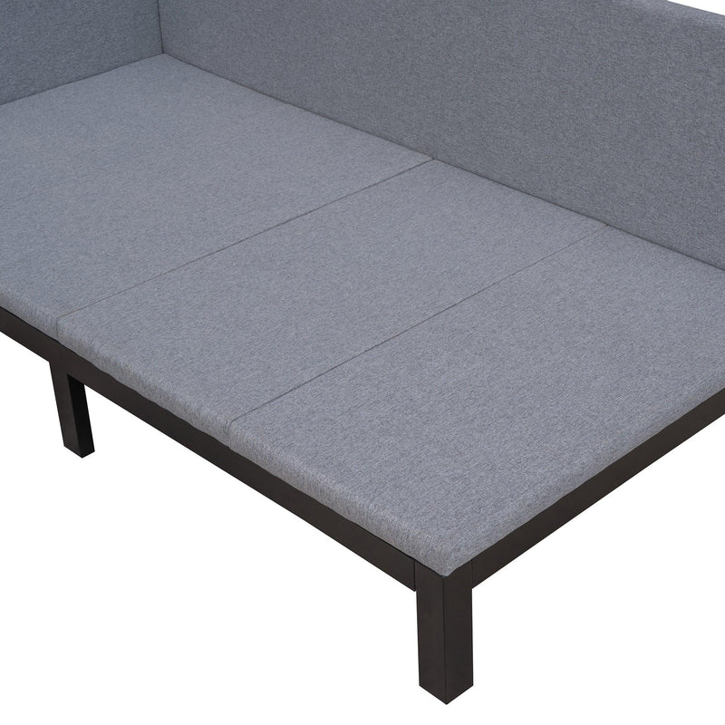 Upholstered Daybed/Sofa Bed Frame Twin Size Linen-Gray - Supfirm