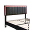 Upholstered Platform Bed with LED Lights and Two Motion Activated Night Lights,Queen Size Storage Bed with Drawer, Black - Supfirm