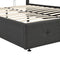 Upholstered Platform Bed with Underneath Storage,Full Size,Gray - Supfirm