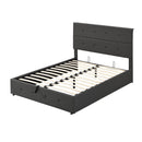 Upholstered Platform Bed with Underneath Storage,Full Size,Gray - Supfirm