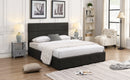 Upholstered Platform Bed with Underneath Storage,Queen Size,Gray - Supfirm