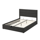 Upholstered Platform Bed with Underneath Storage,Queen Size,Gray - Supfirm