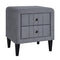 Upholstered Wooden Nightstand with 2 Drawers,Fully Assembled Except Legs and Handles,Velvet Bedside Table-Gray - Supfirm