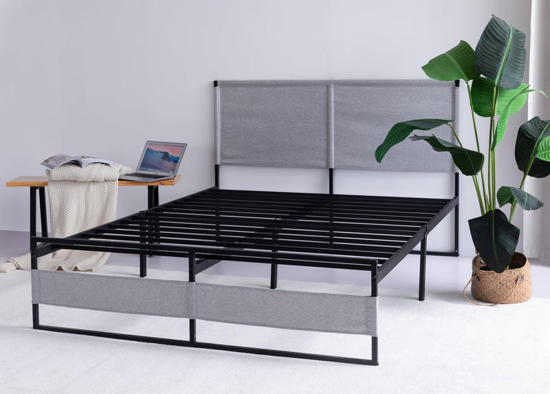 V4 Metal Bed Frame 14 Inch Queen Size with Headboard and Footboard, Mattress Platform with 12 Inch Storage Space - Supfirm