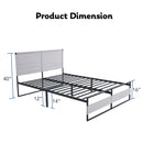 V4 Metal Bed Frame 14 Inch Queen Size with Headboard and Footboard, Mattress Platform with 12 Inch Storage Space - Supfirm