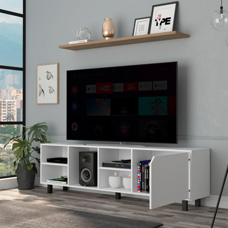 Valdivia Tv Stand for TV´s up 70", Four Open Shelves, Five Legs -White - Supfirm