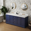 Vanity Sink Combo featuring a Marble Countertop, Bathroom Sink Cabinet, and Home Decor Bathroom Vanities - Fully Assembled Blue 72-inch Vanity with Sink 23V02-72NB - Supfirm