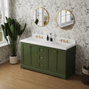 Vanity Sink Combo featuring a Marble Countertop, Bathroom Sink Cabinet, and Home Decor Bathroom Vanities - Fully Assembled Green 60-inch Vanity with Sink 23V02-60VG - Supfirm