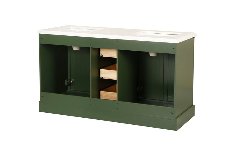 Vanity Sink Combo featuring a Marble Countertop, Bathroom Sink Cabinet, and Home Decor Bathroom Vanities - Fully Assembled Green 60-inch Vanity with Sink 23V02-60VG - Supfirm