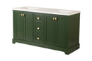 Vanity Sink Combo featuring a Marble Countertop, Bathroom Sink Cabinet, and Home Decor Bathroom Vanities - Fully Assembled Green 60-inch Vanity with Sink 23V02-60VG - Supfirm