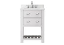 Vanity Sink Combo featuring a Marble Countertop, Bathroom Sink Cabinet, and Home Decor Bathroom Vanities - Fully Assembled White 24-inch Vanity with Sink 23V01-24WH - Supfirm