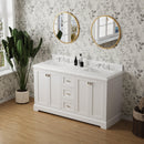 Vanity Sink Combo featuring a Marble Countertop, Bathroom Sink Cabinet, and Home Decor Bathroom Vanities - Fully Assembled White 60-inch Vanity with Sink 23V02-60WH - Supfirm