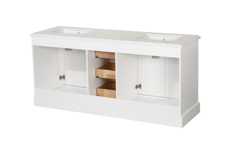 Vanity Sink Combo featuring a Marble Countertop, Bathroom Sink Cabinet, and Home Decor Bathroom Vanities - Fully Assembled White 72-inch Vanity with Sink 23V02-72WH - Supfirm