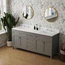 Vanity Sink Combo featuring a Marble Countertop, Bathroom Sink Cabinet, and Home Decor Bathroom Vanities - Fully Assembled White 72-inch Vanity with Sink 23V03-72GR - Supfirm