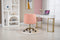 Velvet Fabric Pink Desk Chair for Home Office, Swivel Task Modern Design Chairs Bedroom Girls Women, - Supfirm