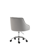 Velvet Office Swivel Chair, Vanity Chair, Fabric Desk Chair, Pretty Fancy Chair, Gold Office Chair for Girls, 360°Swivel Height Adjustable Reception Chair, Light Grey - Supfirm