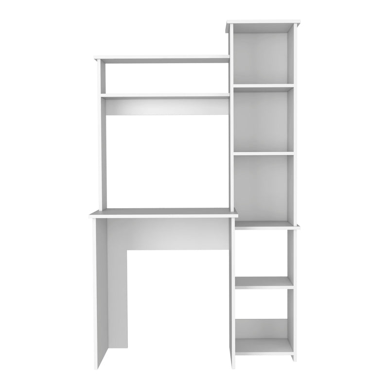 Versalles Writintg Desk, Two Superior Shelves, Five Cubbies -White - Supfirm