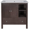 [VIDEO] 30" Bathroom Vanity with Sink, Bathroom Storage Cabinet with Doors and Drawers, Solid Wood Frame, Ceramic Sink, Brown (OLD SKU: JL000002AAD) - Supfirm