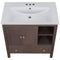 [VIDEO] 30" Bathroom Vanity with Sink, Bathroom Storage Cabinet with Doors and Drawers, Solid Wood Frame, Ceramic Sink, Brown (OLD SKU: JL000002AAD) - Supfirm