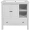 [VIDEO] 30" Bathroom Vanity with Sink, Bathroom Storage Cabinet with Doors and Drawers, Solid Wood Frame, Ceramic Sink, White - Supfirm