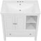 [VIDEO] 30" Bathroom Vanity with Sink, Bathroom Storage Cabinet with Doors and Drawers, Solid Wood Frame, Ceramic Sink, White - Supfirm