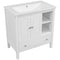 [VIDEO] 30" Bathroom Vanity with Sink, Bathroom Storage Cabinet with Doors and Drawers, Solid Wood Frame, Ceramic Sink, White - Supfirm