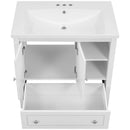 [VIDEO] 30" Bathroom Vanity with Sink, Bathroom Storage Cabinet with Doors and Drawers, Solid Wood Frame, Ceramic Sink, White - Supfirm