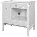 [VIDEO] 30" Bathroom Vanity with Sink, Bathroom Storage Cabinet with Doors and Drawers, Solid Wood Frame, Ceramic Sink, White - Supfirm