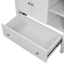 [VIDEO] 30" Bathroom Vanity with Sink, Bathroom Storage Cabinet with Doors and Drawers, Solid Wood Frame, Ceramic Sink, White - Supfirm