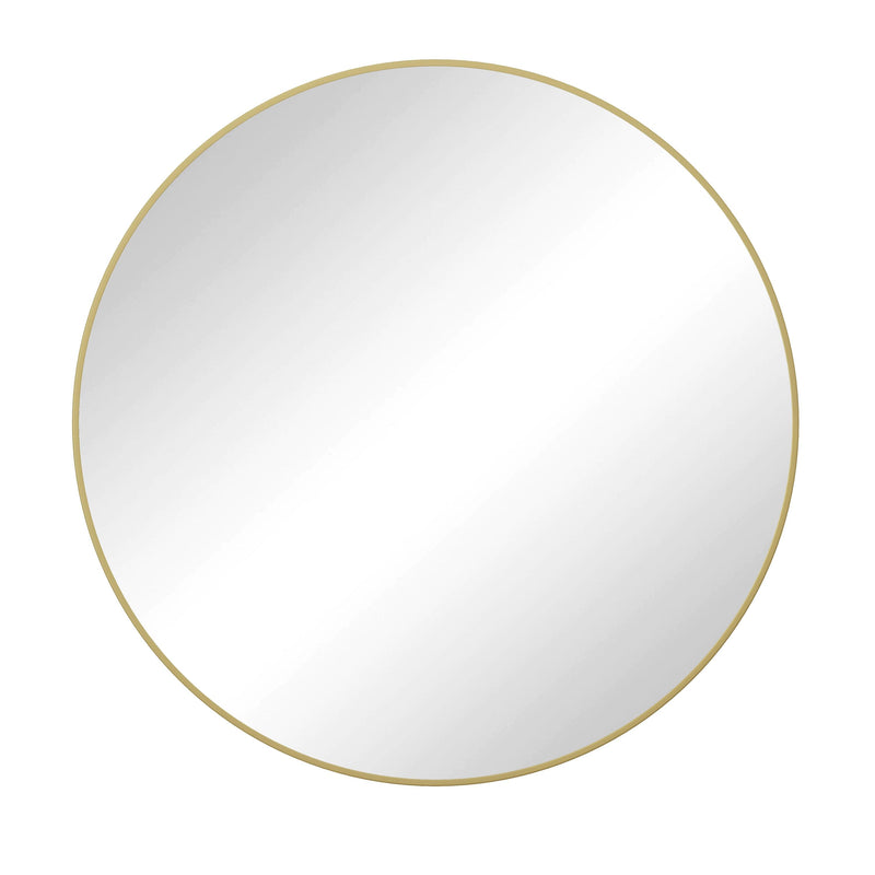 Wall Mirror 39 Inch Gold Circular Mirror Metal Framed Mirror Round Vanity Mirror Dressing Mirror, for Bathroom, Living Room, Bedroom Wall Decor - Supfirm