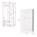 Wardrobe Erie, Bedroom, White - Supfirm