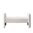 Welike 52" Bench for Bedroom End of Bed Modern Contemporary Design Ottoman Couch Long Bench Window Sitting Fireplace Bench, Teddy White (Ivory) - Supfirm