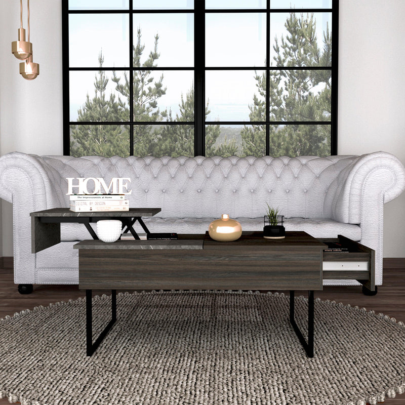 Westover Rectangle Lift Top Coffee Table Carbon Espresso and Onyx - Supfirm